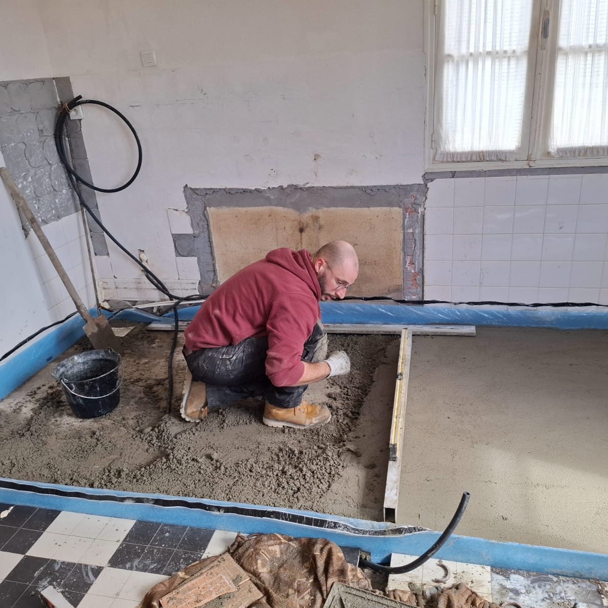 chape ciment traditionnelle