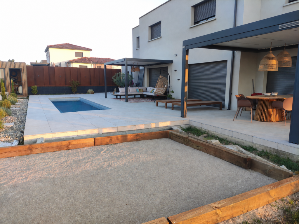 terrasse dalles sur plots